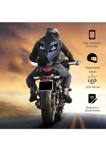 Ape Ledli Motosiklet Çantası 25 Modlu Mobil Kontrollü Akıllı Motorcu Sırt Çantası Gözlü Motorsiklet modelleri