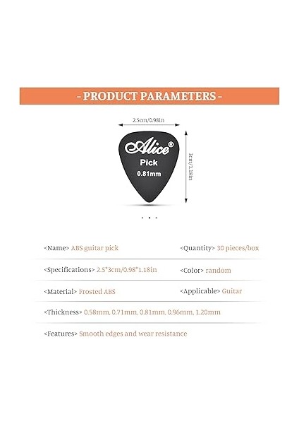 Gitar Seçtikleri, 30 Adet Kalp Şeklinde Gitar Penaları Akustik, Elektrik, Bas Gitar Için 0,58 Mm, 0,71 Mm, 0,81 Mm, 1,2 Mm, 1,5 mm (Rastgele Renkler) Dahil fiyatları