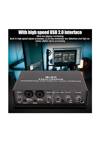 Canlı Ses Kartı, 24BIT 192KHZ Metal Canlı Akış Ses Kartı USB 2.0 Canlı Akış Için Stüdyo Için Profesyonel Arayüz fırsatları