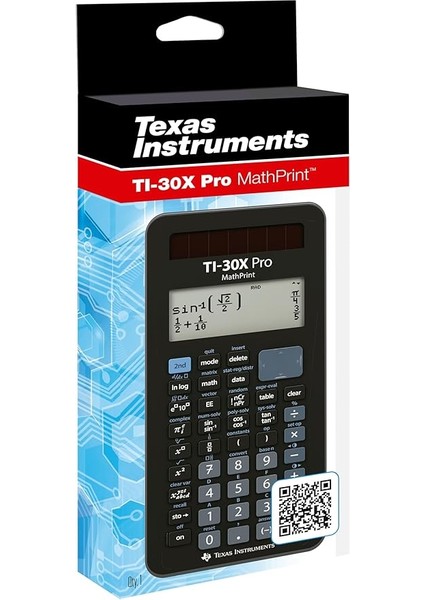 Instruments TI-30X Pro Mathprint Okul Hesap Makinesi (4 Satırlı Yüksek Çözünürlüklü Ekran, Güneş Enerjisi ve Pille Çalışır), Siyah fiyatları