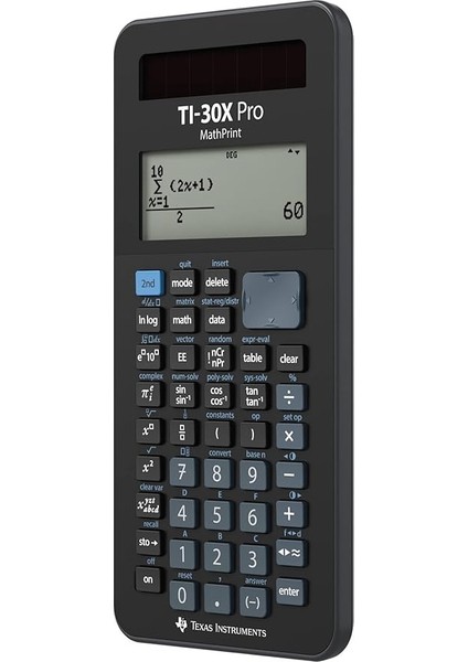 Instruments TI-30X Pro Mathprint Okul Hesap Makinesi (4 Satırlı Yüksek Çözünürlüklü Ekran, Güneş Enerjisi ve Pille Çalışır), Siyah modelleri
