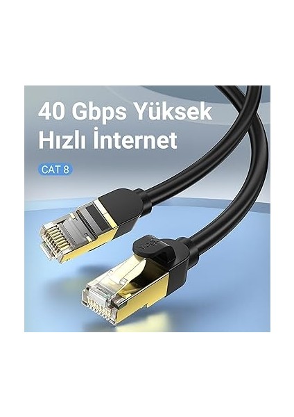 Cat8 40GBPS 2000MHZ Stp RJ45 Ethernet Kablosu 1 Metre modelleri