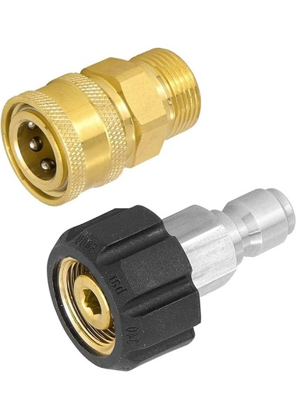 Yüksek Basınçlı Yıkama Adaptörü Hızlı Bağlantı Kesme Kiti M22 Erkek ve Dişi Dişli 3/8 "hızlı Bağlantı Adaptörü