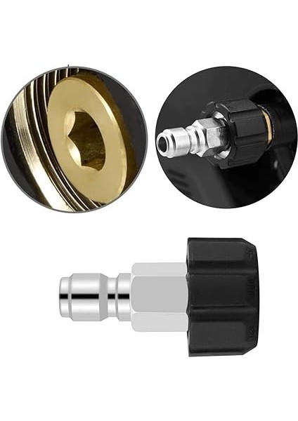 Yüksek Basınçlı Yıkama Adaptörü Hızlı Bağlantı Kesme Kiti M22 Erkek ve Dişi Dişli 3/8 "hızlı Bağlantı Adaptörü modelleri