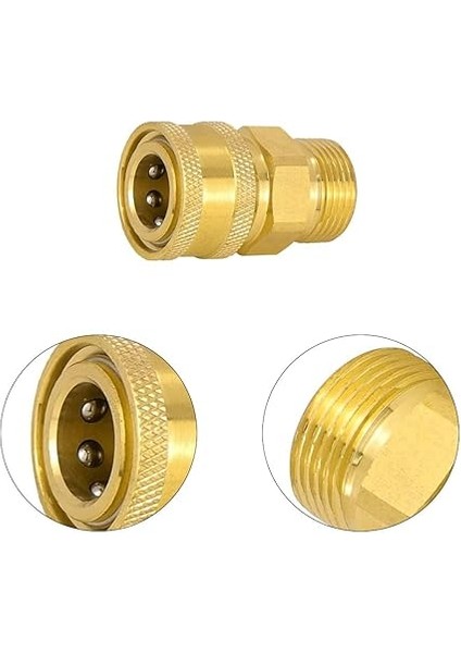 Yüksek Basınçlı Yıkama Adaptörü Hızlı Bağlantı Kesme Kiti M22 Erkek ve Dişi Dişli 3/8 "hızlı Bağlantı Adaptörü fırsatları