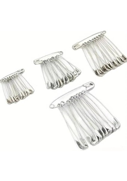 48 Adet Çengelli Iğne Seti 2,5-3,5-4cm Küçük Orta Büyük Boy Gümüş