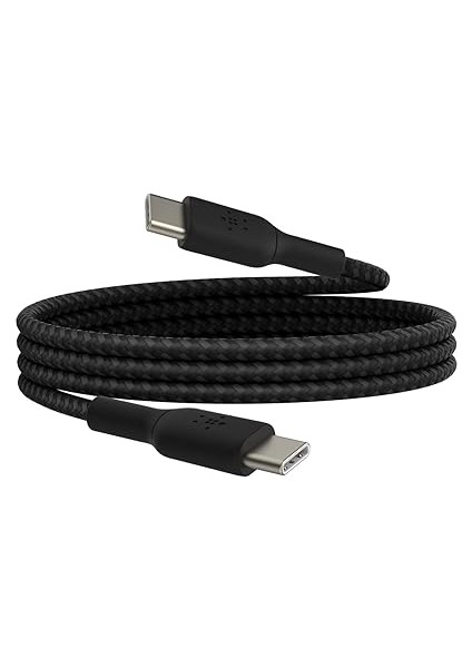 Boost Charge Örgülü Usb-C, Hızlı Şarj Cihazı, Usb-C Şarj Kablosu, iPhone 16, 15, Samsung Galaxy S24, S23, Pixel, Ipad, Macbook, Nintendo ve Daha Fazlası Için Hızlı Şarj, 1 Metre, Siyah