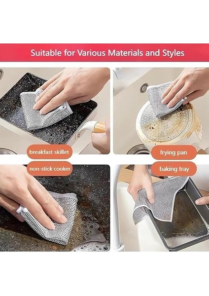 Bulaşık Bezi (5 Adet Çoklu Paket) Çizdirmez Bulaşık Teli,çok Amaçlı Ovalama Bezi (5 Adet Çoklu Paket) indirimleri