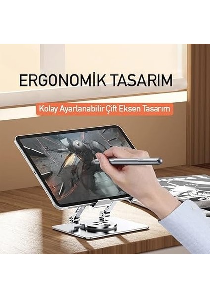 &amp; Ipad ve Telefon Standı Metal Protatif Masaüstü 360 Derece Ayarlanabilir Stand 4 ve 13.1 Inç Kadar Desterler Tablet fırsatları