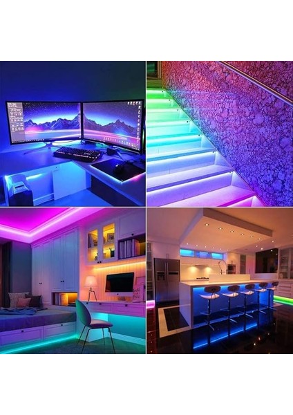 Şerit LED Set Tak Çalıştır Bluetoothlu ve Müziğe Duyarlı 5050 3 Çipli Iç Mekan Silikonsuz (5 Metre) fiyatları