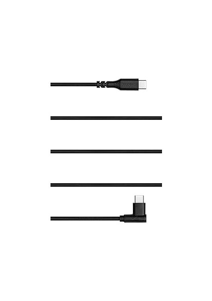 Type-C To Type-C ile Uyumlu iPhone ve Samsung ile Uyumlu Hızlı Şarj ve Data Kablosu 200 cm L Tipi Gaming Hasır Örgülü (Siyah) fiyatları