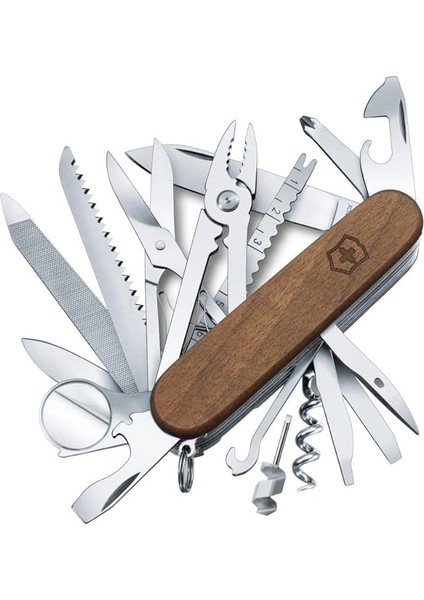 1.6791.63 Swisschamp Ceviz Ağacı Yüzeyli Çakı