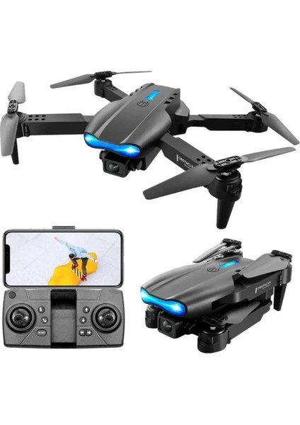 Pro 4K Hd Çift Kamera Drone, Katlanabilir, Wifi Bağlantılı, Akıllı Telefon Kontrollü Amatör Seviye