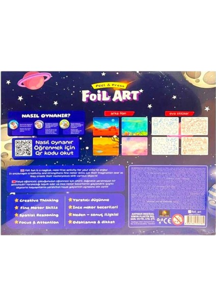 Seçtim Aldım Foil Art Peel Press Metalize Çıkartma Sanatı 4in1 3 modelleri