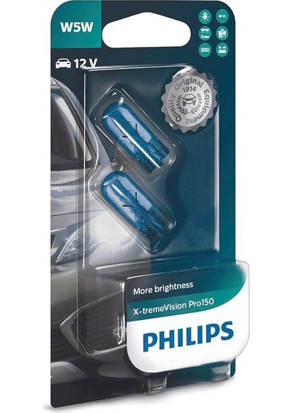 T10 W5W 12V X-Tremevision PRO150 Plaka,park Tavan Ampülü, 2'li Paket modelleri