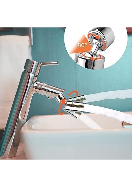 Musluk Havalandırıcı, 2 Püskürtme Fonksiyonu, Musluk Püskürtme Regülatörü, M24 M22 80° Büyük Açı Ayarlanabilir, 360 Derece Döndürülebilir, Çift Fonksiyonlu Su Tasarruflu, Mutfak/banyo Musluğu Için fırsatları