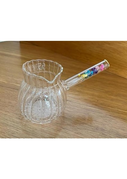 Cam Cezve, Isıya Dayanıklı, Dekoratif Çiçek Saplı, Şeffaf fırsatları