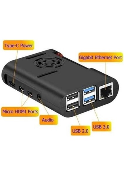 Pi 4 Fan Case-Siyah fırsatları