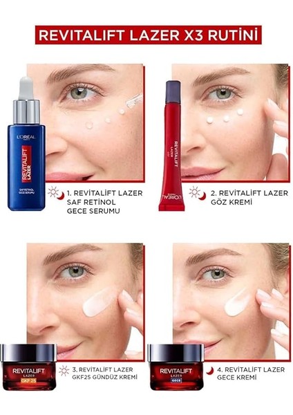 Paris Revitalift Lazer X3 Leke ve Kırışıklık Karşıtı Bakım GKF25 (50 Ml) modelleri