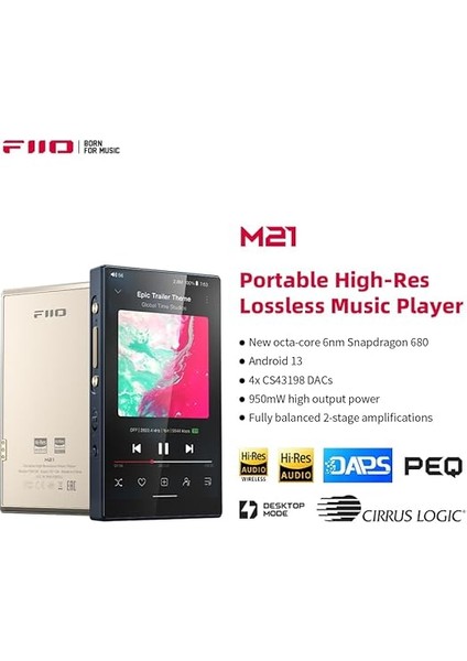 M21 Android 13 Taşınabilir Müzik Çalar Mp3 Walkman Snapdragon 680 4* CS43198 Dac Cips Hi-Res Ses Dsd Bluetooth Ldac (Mavi-Siyah) fiyatları