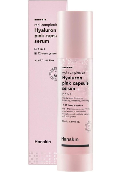 Hyaluron Pink Capsule Serum-Pembe Yağ Kapsüllü Serum-(Nemlendirir,pürüzsüzleştirir) [50 ml ]