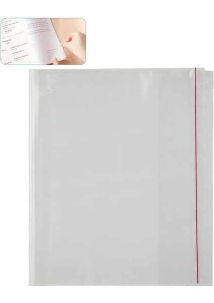 Hazır Kitap Kaplığı Şeffaf Buzlu Beyaz 10 Adet 1 Paket Cırtlı Ayarlanabilir Kendinde Yapışkanlı Kaplık Okul Sınıf