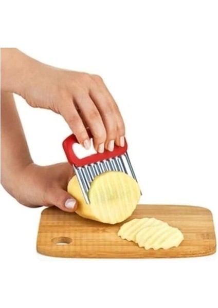 Şekilli Patates Cips Dilimleyici Kesici Doğrayıcı Tırtıklı Patetes Dilimleme Doğrama Aparatı (1, Asortili) modelleri