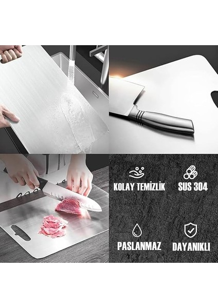 Kesme Tahtası Paslanmaz Çelik 304 Kalite Metal Kesme Tahtası Hijyenik ve Dayanıklı Kolay Temizlenebilir Kaliteli Kesim fiyatları