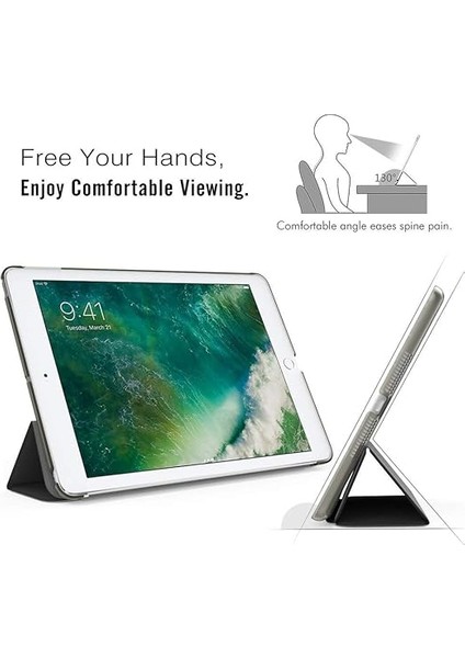 iPad Pro 10.5 Inç Tablet Uyumlu Kılıf Smart Cover Standlı Slim Tablet Uyumlu Kılıfı - Pembe fırsatları