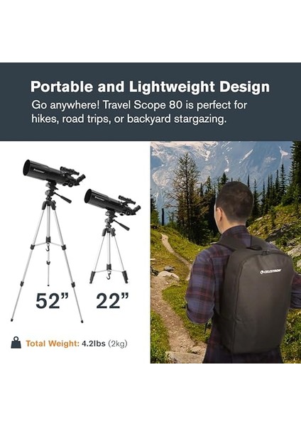 22030 Travel Scope 80 Portable Teleskop ve Smartphone Adaptör indirimleri