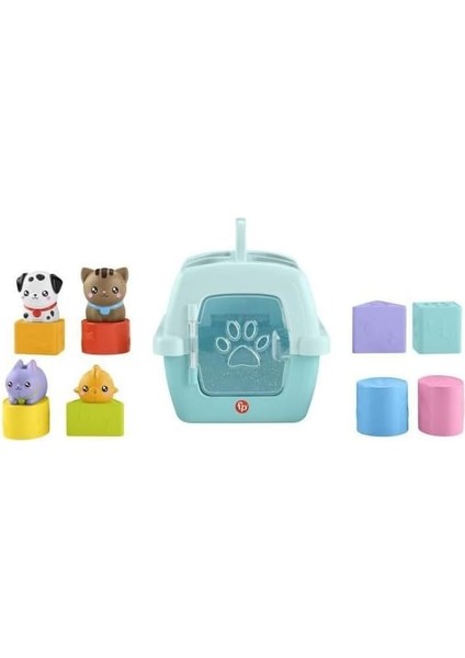 Hayvan Dostlarımın Çantası Fisher-Price Şirin Dostlar Hayvan Dostlarımın Çantası, Bebekler ve Yürüme Çağındaki Çocuklar Için Şekil Eşleştirme Oyuncağı, 8 Blok HTW93 modelleri