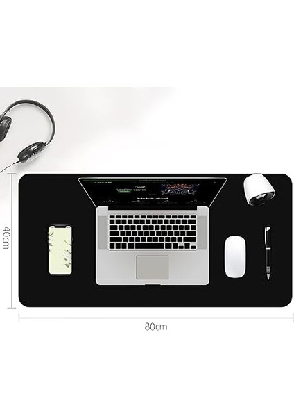 Çift Renk Dikişli Pu Deri Masa Matı 80X40 cm Mousepad, Su Geçirmez Masa Sümeni, Çift Taraflı Kullanım, Dizüstü Bilgisayar/ofis/ev Için, Kaymaz Taban (Siyah ve Koyu Gri) modelleri