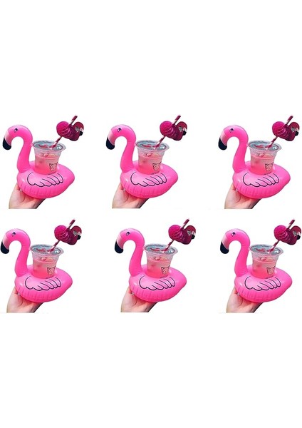 Flamingo Şişme Havuz Deniz Bardak Tutucu Float Bar 6 Adet