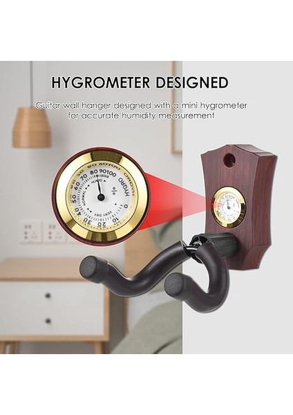 Higro Nem Ölçer ile 2'si 1 Arada Gitar Duvar Montajı Gitar Duvar Askısı Yaylı Enstrüman Tutucu Gitar Ukulele Mandolin Için Katı Sağlam Duvar Kanca Askısı modelleri