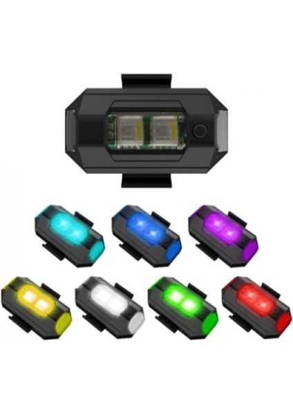 LED Flaşör 7 Renk – Bisiklet, Motosiklet, Drone Için Kablosuz Çok Fonksiyonlu Işık (Usb Şarjlı)