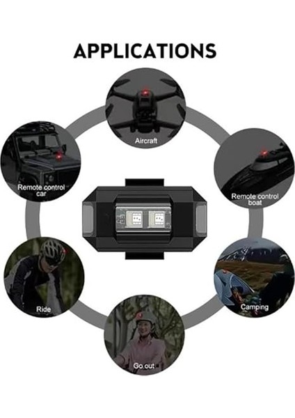 LED Flaşör 7 Renk – Bisiklet, Motosiklet, Drone Için Kablosuz Çok Fonksiyonlu Işık (Usb Şarjlı) fiyatları