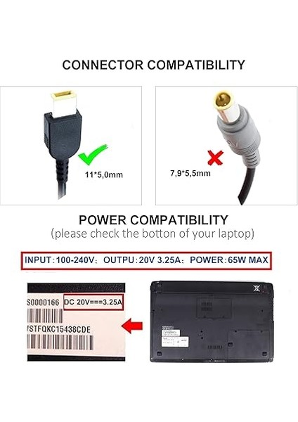 Lenovo Güç Kaynağı Için Şarj Cihazı 65W 20V 3,25A Dizüstü Bilgisayar Şarj Kablosu Lenovo Thinkpad T440 T440S X270 G70 G710 Ideapad Flex 2 3 Yoga 11 11S ADLX65NLC3A Için Ac Adaptör 11MM*5,0MM fiyatları