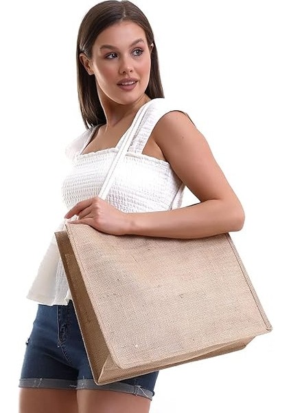 Xm Beach Bag Ünisex Jüt Hasır Havuz Plaj Çantası Iç Cepli indirimleri