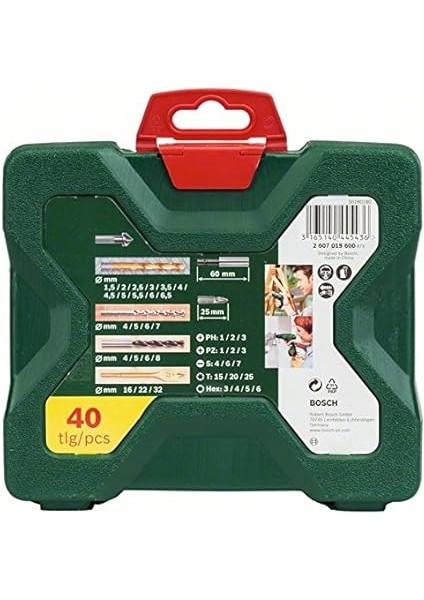 Home And Garden X/line 40 Parça Aksesuar Seti, Matkap Uçları, Vidalama Uçları, Üniversal Tutucu, Havşa Açıcı, Uzun Ömürlü, Yeşil modelleri