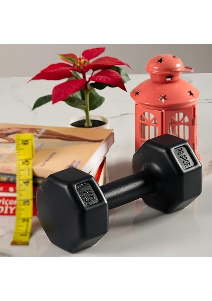 Spor Dambıl Seti, 2 Adet x 1 Kg, Siyah, Dayanıklı Tasarım