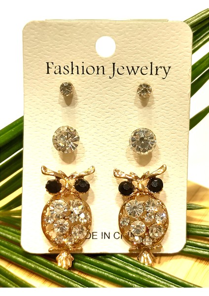 Baykuş Figürlü Çoklu Küpe Seti fiyatları