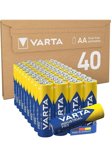 Industrial Batterie Aa Mignon Alkaline Batterien Lr6, Umweltschonende Verpackung (40ER Pack)