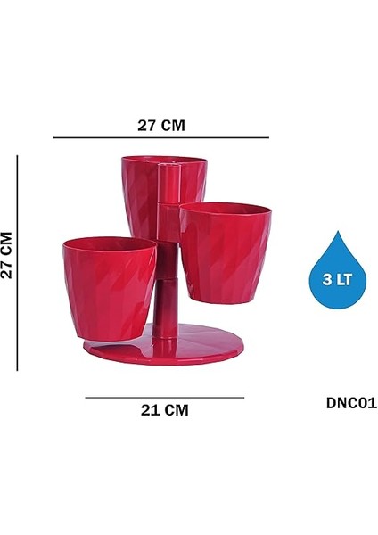 Dnc1 Dönence Saksı No:1 Standlı 21 Cm, 3 Litre Antrasit fiyatları