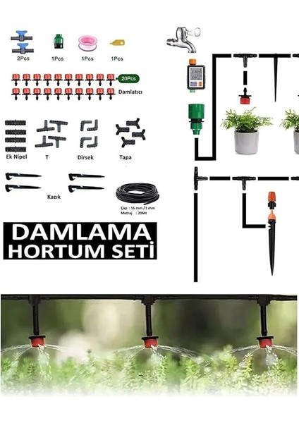 Deliksiz Düz Damla Sulama Sistemi ve Parçaları Bahçe Ağaç Fidan Sebze Damlama Hortumu Borusu fırsatları