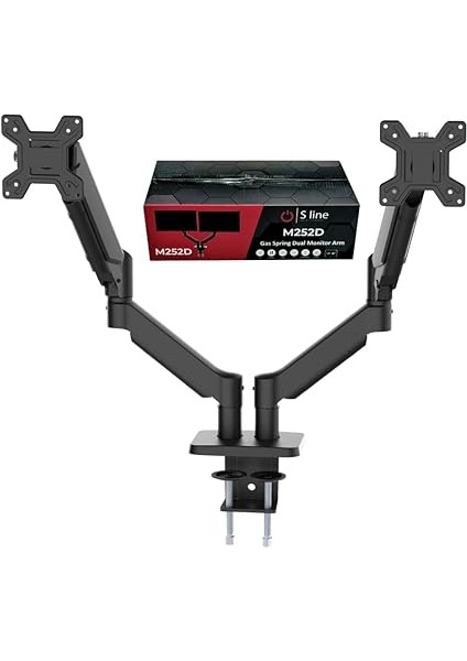 Çift Monitörlü Hareketli Monitör Standı – 13"-32", 75X75MM &amp; 100X100MM Vesa Uyumlu, 8 kg Taşıma Kapasiteli, ±45° Eğimli, Yükseklik Ayarlı fiyatları