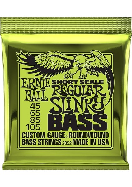 Ball Normal Slinky Nikel Yara Kısa Ölçekli Bas Telleri, Ölçü 50-105