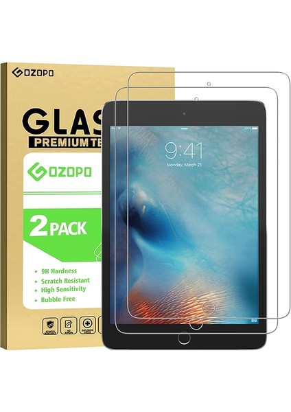 iPad Mini 5 (2019) ve iPad Mini 4, iPad Mini 5. / 4. Nesil Temperli Cam Film Için Ekran Koruyucu [2'li Paket]
