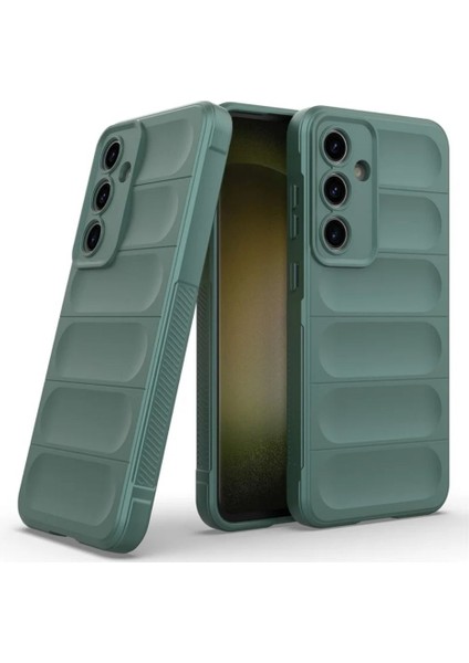 Samsung Galaxy S25 Fe Uyumlu Silikon Kılıf - Kamera Korumalı Esnek Yeni Nesil Airbag Kapak - Yeşil