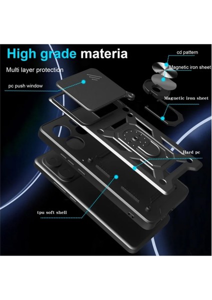 Xiaomi 15 Uyumlu Tank Kılıf Yüzüklü Standlı Extra Darbe Koruma Zırhlı Outdoor Kapak - Siyah indirimleri