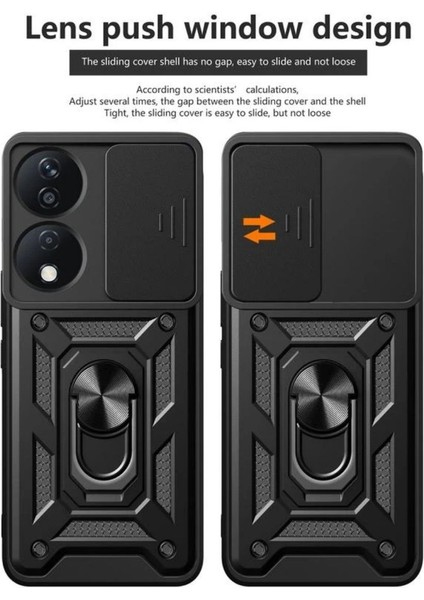 Honor 90 Uyumlu Tank Kılıf Yüzüklü Standlı Extra Darbe Koruma Zırhlı Outdoor Kapak - Lacivert fiyatları